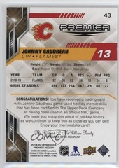 2019-20 Upper Deck Premier Jersey Relics Johnny Gaudreau #43 1sr1