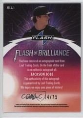 2021 Leaf Flash of Brilliance Purple 14/75 Jackson Jobe #FB-JJ1 Auto 10k8