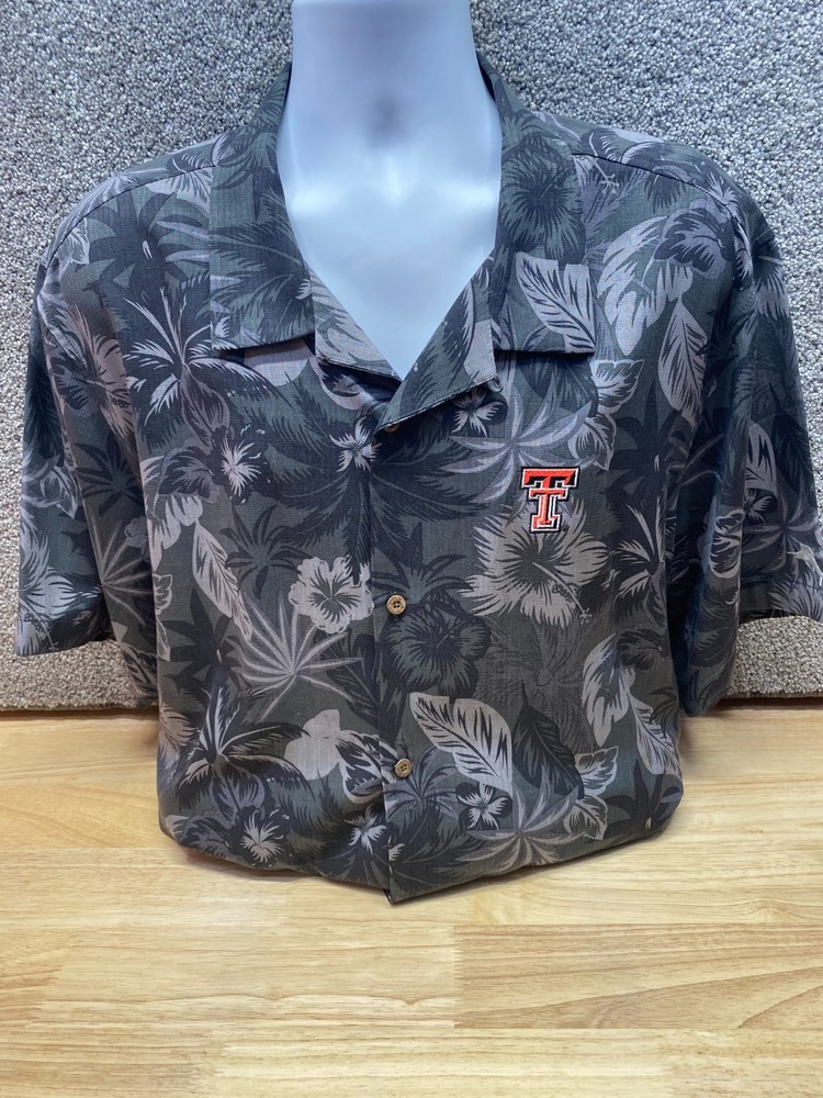 Texas Tech Red Raiders Tommy Bahama Shirt Mens 2XL Black Gray College Football