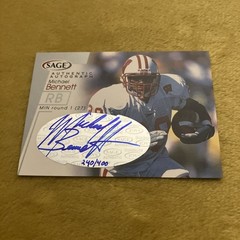 2001 SAGE Michael Bennett Wisconsin Badgers / Vikings Silver Auto 240/400