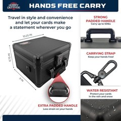 Graded Card Case, 2 Row, Combination Lock, Foam, Orange PSA Slab Case for Cards