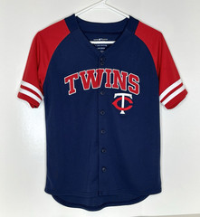 Minnesota Twins Child L Large 10-12 GM TA BASEBALL JERSEY Plain Back Stitched