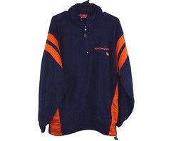 NFL Men’s size L Navy Blue and Orange Broncos Fleece Half Zip Sweatshirt