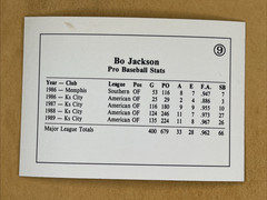 1990 Two Sport Superstar Bo Jackson #9 Kansas City Royals