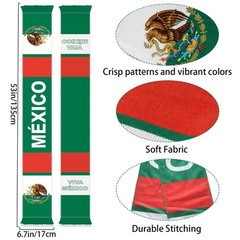 World Cup Soccer Scarf 53×7 Inch Double-Sided Fan Shawl – National Team Merchand