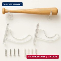 2PCS Acrylic Baseball Bat Display Case |Wall Mount Baseball Bat Horizontal Rack