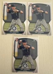 (3) Colt Emerson 2023 Bowman Draft Paper Base RC 1st Bowman Lot #BD-42 Mariners