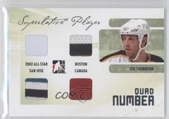 2009 ITG Superlative Volume 2 Player Quad Number Silver 3/4 Joe Thornton HOF 2u9