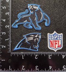 CAROLINA PANTHERS SET OF 3 NFL FOOTBALL IRON ON PATCHES SEE PHOTO/ RULER