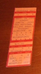 1993 Rolling Wheels Raceway Jumpin Jacks Pro National September 26th Ticket Stub