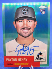 2022 TOPPS CHROME PLATINUM AQUA #CPA-PH PAYTON HENRY AUTO SIGNED MARLINS 067/150