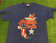 Vintage Cleveland Indians shirt medium new Chief Wahoo blue mens Y2K 2002 adult
