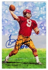 Sonny Jurgensen Signed Goal Line Art Card GLAC Postcard HOF Autograph