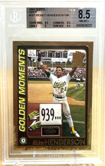 RICKEY HENDERSON * GOLD /2001 * BGS 8.5 * 2001 TOPPS GOLDEN MOMENTS CARD #787