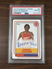 2024 Topps Chrome McDonald’s All American Event Donavan Freeman Auto PSA 10