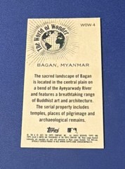 2023 Topps Allen & Ginter Mini The World of Wonder #WOW-4 Bagan Myanmar