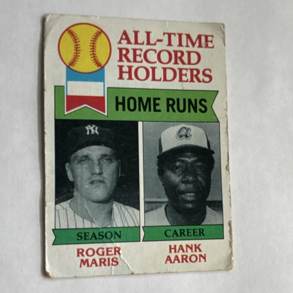 Topps 1979 All-Time Record Holders Home Runs #413 Hank Aaron Roger Maris