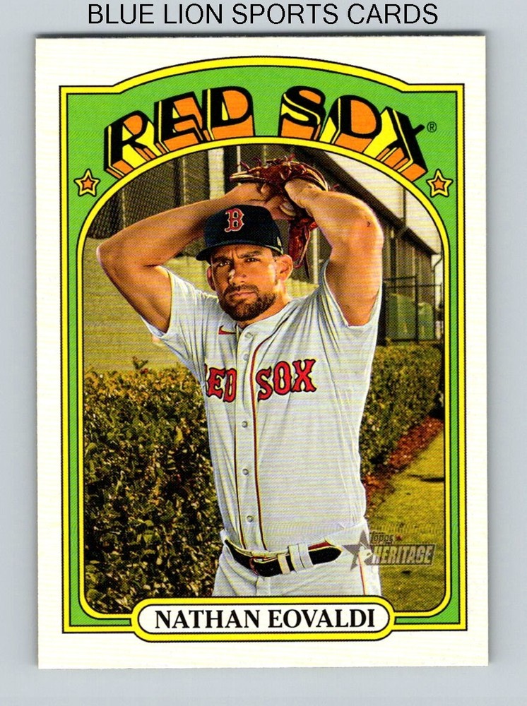 2021 Topps Heritage Error Wrong Back #320 Nathan Eovaldi/Dylan Moore Back