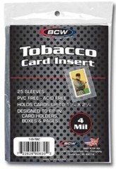 25 BCW Archival & Acid Free Tobacco Trading Card Insert Sleeves 4 mil PVC Free