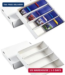 2 Pack Trading Card Storage Box, 4 Row 3200 Count Bulk Cardboard Card Boxes for