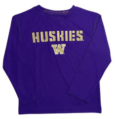 Washington Huskies Youth Dri-Tek Long Sleeve Performance Shirt – Size M (5/6)
