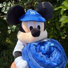Disney Mickey Mouse Los Angeles Dodgers Stuffed Plush Doll Throw Blanket Gift