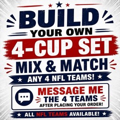 NFL Aluminum Cups 20 oz 4 Pack Choose Your Team Reusable Licensed Made in USA
