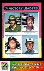 1975 Topps #310 1974 Victory Leaders J. Hunter-F. Jenkins/ Messersmith/Niekro