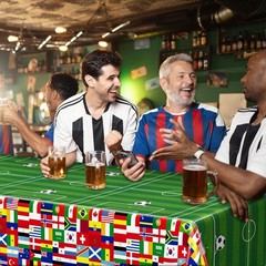 3 Pack Soccer Tablecloths Green Plastic Waterproof 54×108 Inch Party Supplies