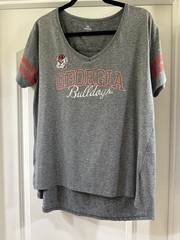 Knights Apparel Georgia Bulldogs Women’s Shirt Gray Red Size L/G (12-14)