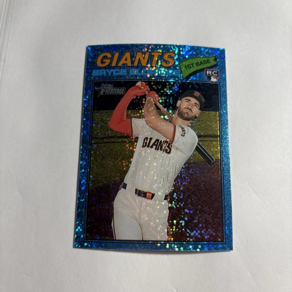 2026 Topps Heritage Light Blue Sparkle Chrome BRYCE ELDRIGE RC #310 Giants