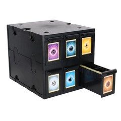 BCW 6 Drawer Trading Card Storage Catalog – Black | Plastic Trading Card Box | H