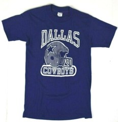 Vintage NFL T-Shirt Logo 7 Dallas Cowboys Size 2XS/XS 80s Helmet Logo Made USA