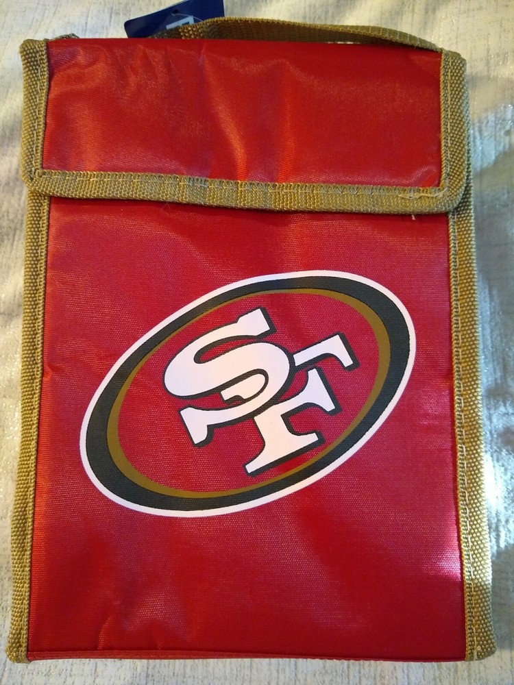NFL SAN FRANCISCO 49ERS INSULATED LUNCH BAG WITH hook loop CLOSURE 9x6x4