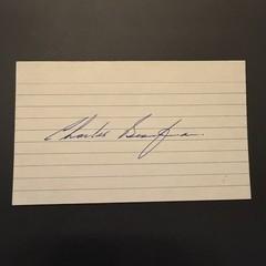 Charles Bronfman Signed Index Card Expos Founder