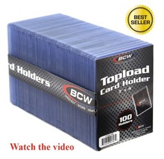 100 BCW Topload Card Holders 3×4 Trading Gaming Sport Rigid Sleeve Up to 20 Pts