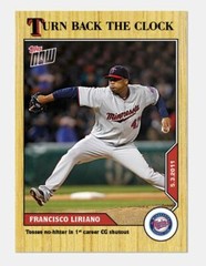 2020 Topps Now Francisco Liriano #34 Turn Back Clock Limited Print Run is 290