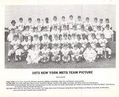 1973 NEW YORK METS UNSIGNED 10-1/2 x 8-1/2 TEAM PHOTO VG-EX
