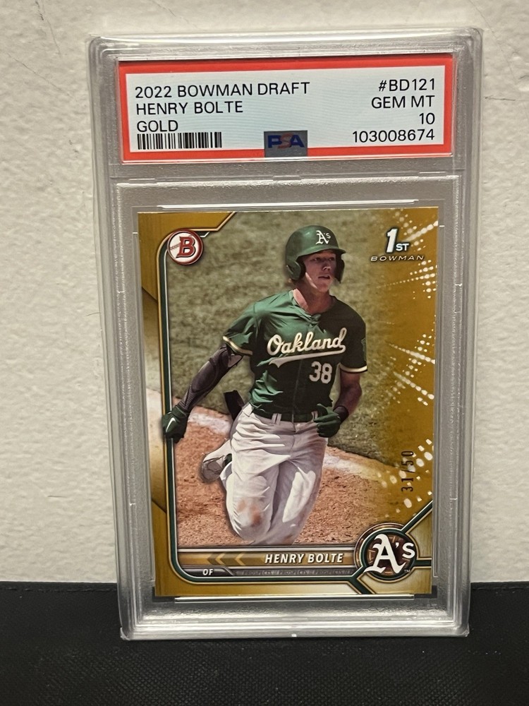 2022 Bowman Draft Henry Bolte Gold /50 PSA 10 Pop 1