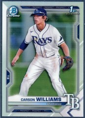 CARSON WILLIAMS 2021 Bowman Chrome Draft #BDC-180 1st Refractor Tampa Bay Rays