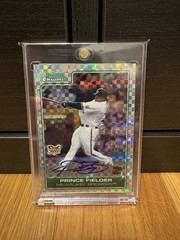 2006 Bowman Chrome #221 Prince Fielder Xfractor Auto /225 Brewers Rookie READ