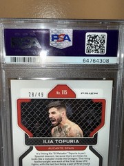 Panini 2022 Prizm UFC Ilia Topuria #115 Teal Prizm /49 RC PSA 10