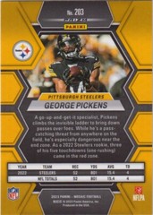 2023 Panini Mosaic George Pickens Pittsburgh Steelers Green Prizm