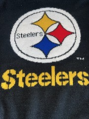 Vintage Pittsburgh Steelers Knit Sweater Barrel ll Pullover Black XL Retro NFL