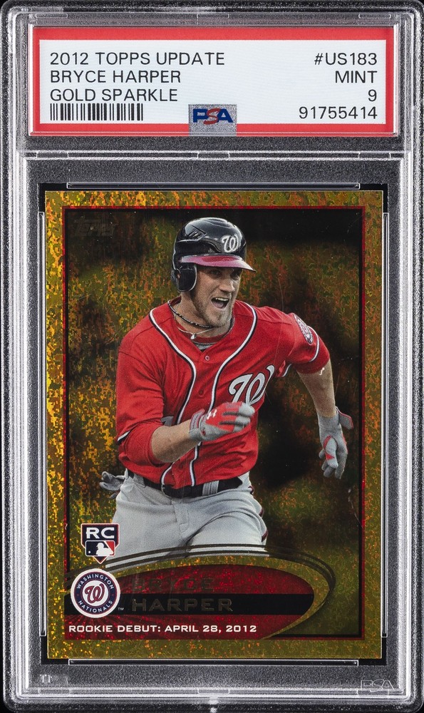 2012 TOPPS UPDATE GOLD SPARKLE #US183 BRYCE HARPER ROOKIE RC PSA 9