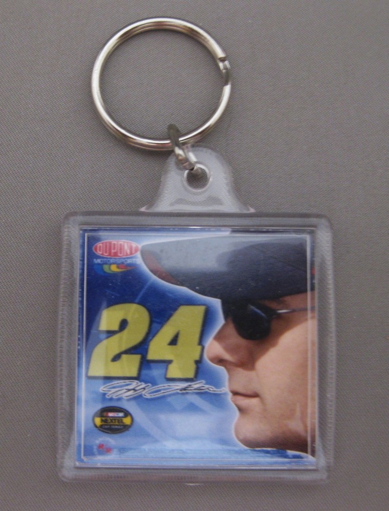 JEFF GORDON #24 SQUARE KEYCHAIN TWO-SIDED NEW RACING REFLECTIONS