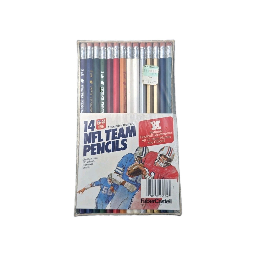 Vintage 70’s NFL Faber Castell Football Pencil Set NFC All 14 Teams NIP No. 2