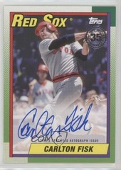 2025 Topps Series 1 1990 Topps Baseball Carlton Fisk #90AU-CF Auto HOF 1sr2
