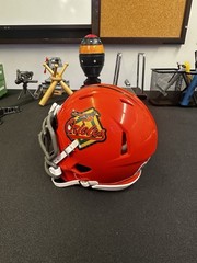 BALTIMORE ORIOLES MINI NFL FOOTBALL RIDDELL SPEED GLOSS ORANGE CUSTOM HELMET MLB