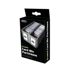 (36 ct) BCW Graded Card Bin Partitions in Gray Works for 1600 3200 Bins &Drawers